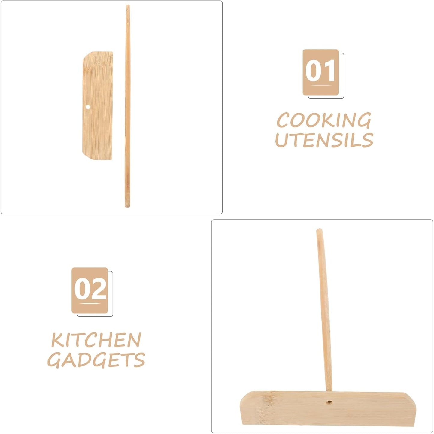 Pancake Spreader Kitchen Tools, Wooden Crepe Making Tool for Pancake Scraping