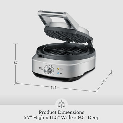 Breville BWM520XL No-Mess Classic Round Waffle Maker, Brushed Stainless Steel