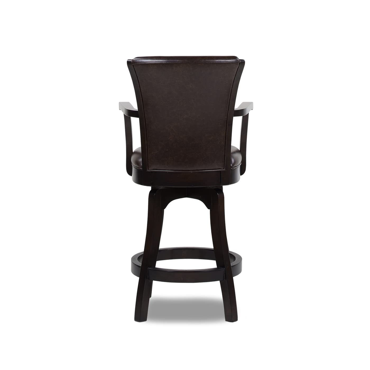 Jennifer Taylor Home Williams 27” Swivel Counter Height Bar Stool, Vintage Brown Faux Leather