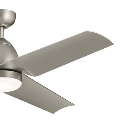 54 Inch Fit Ceiling Fan with CCT Selectable Light Module, 3 Blade Modern Fan, Satin Etched Cased Opal Glass in Brushed Nickel with Silver Blades (54" W x 13.25 H), 310254NI