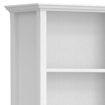 SIMPLIHOME Amherst Bookcase - 70 inch Tall 5-Shelf Solid Wood Bookshelf in White, Transitional Storage for Living Room, Study Room or Office with Adjustable Shelves and Tapered Legs