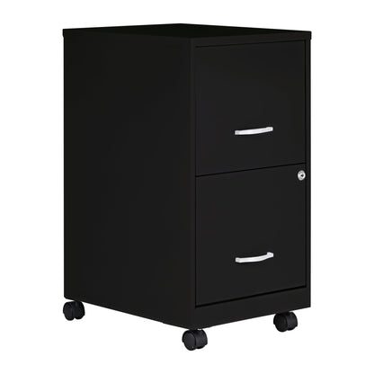 Lorell 2-Drawer Mobile File Cabinet, 14.2" x 18" x 26.5", Black
