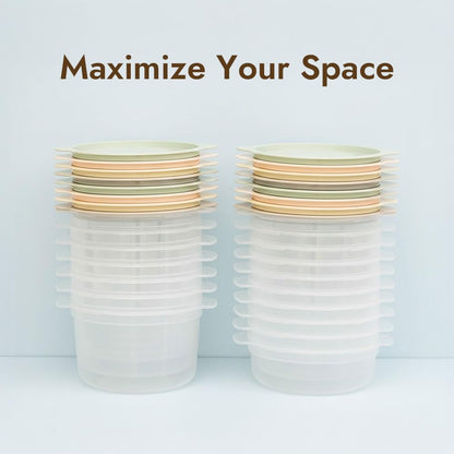 carrotez Cooked Rice Storage Container for Freezer - Portion Control Meal Prep Containers, Stackable, BPA-Free, Microwave Safe, 4Pack 2.6cup (21oz), Yellow