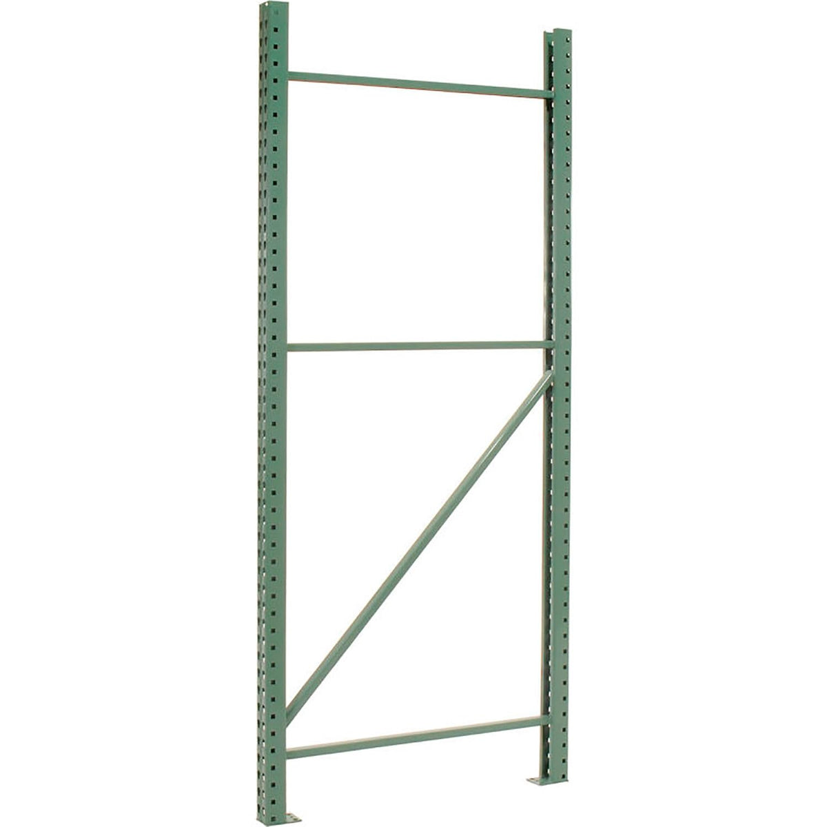 Global Industrial Teardrop Pallet Rack Add-On Unit, 144"W X 48"D X 96"H, 5970 lbs Shelf Capacity, Steel Construction, Orange & Green, For Industrial Storage
