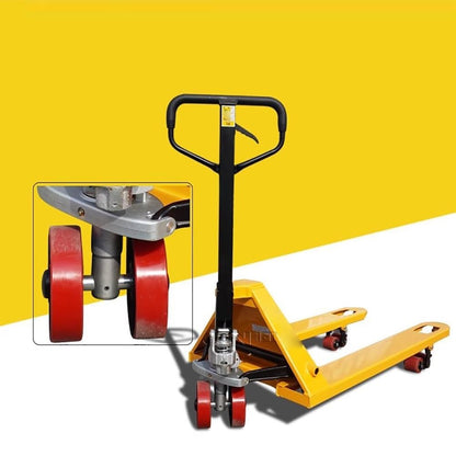 High-Quality Pallet Jack Rollers Set - Red PU Wheels with Axles, 2 Steering Wheels & 4 Front Load Rollers for Manual Forklift Trucks
