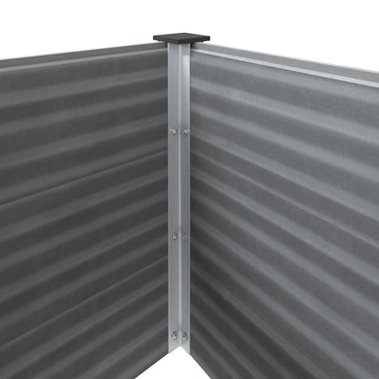 Foknhdi 39.4 x 39.4 x 35.8 in Grey Raised Garden Bed Outdoor, Large Square WPC Planter Box with Aluminum Frame for Patio, Balcony, Yard Herb & Vegetable Growing