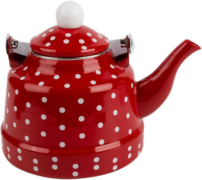 Luxshiny Enamel Stovetop Pour-Over Coffee and Tea Kettle, Small Boiling Water Pot, Camping Teapot