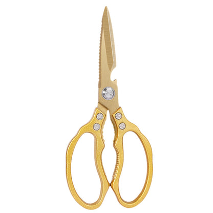 AWinjoy Japanese Gold Kitchen Scissors, Heavy Duty Stainless Steel, Multipurpose Cooking Shears, Dishwasher Safe
