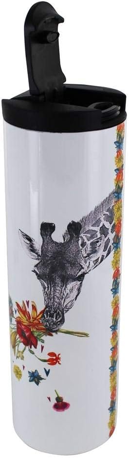 Tree-Free Greetings Giraffe Vacuum Insulated Travel Coffee Tumbler, 17 Ounce Stainless Steel Mug