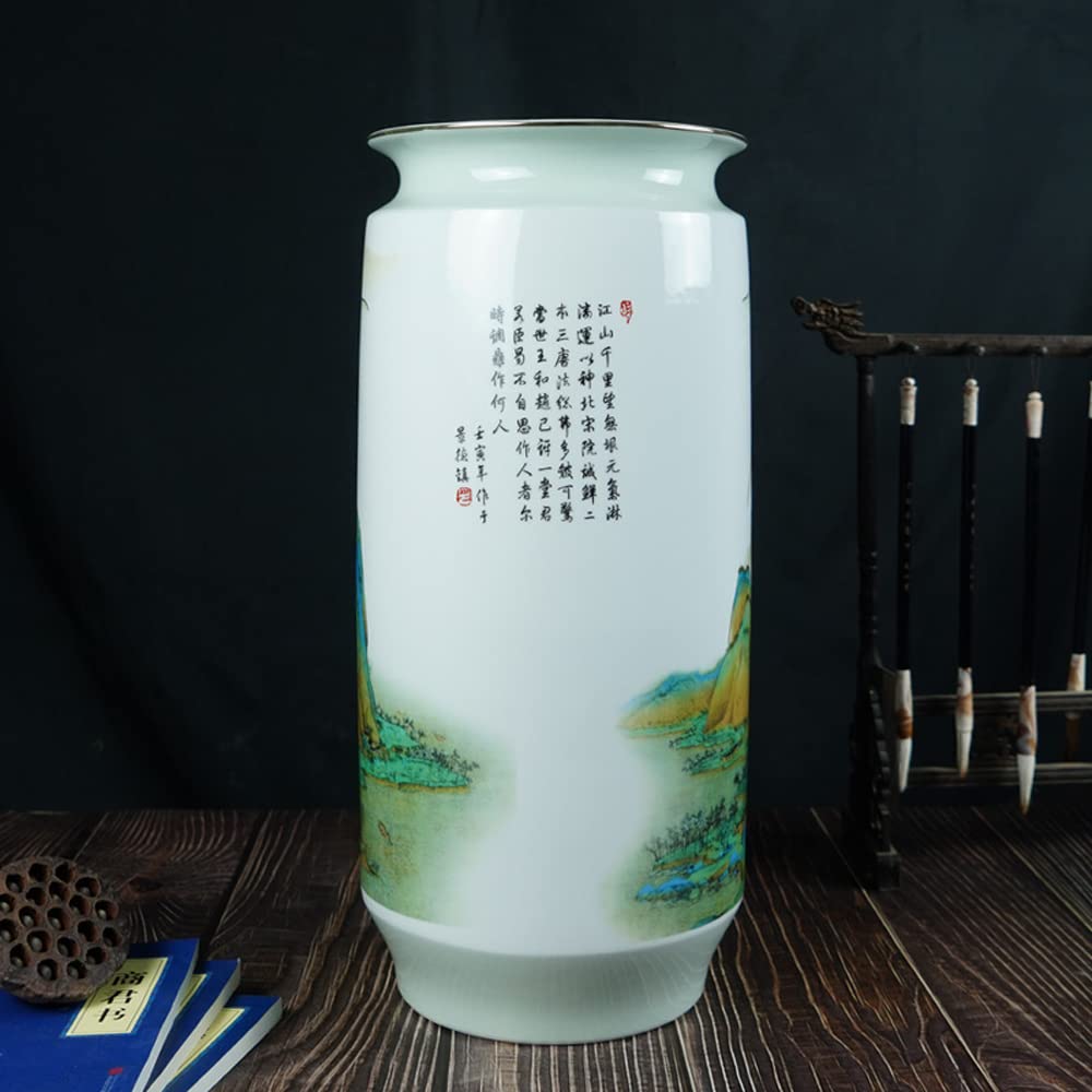 HXYONGN Chinese Ceramic Vase Large Chinese Vase Jingdezhen Oriental Handcrafted Porcelain Porcelain Flower Vase Chinese Antique Ceramic Vases Traditional Decorative Vase