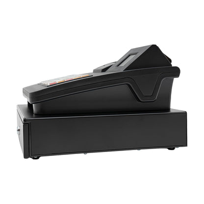 Cash Register for Small Businesses & Restaurant, Electonric caja registradora w/Cash Drawer, 200Dept/1000Items/200Tables/30Tastes/50Clerks/15Reports,Supports Scanner Scale Printer(Black)