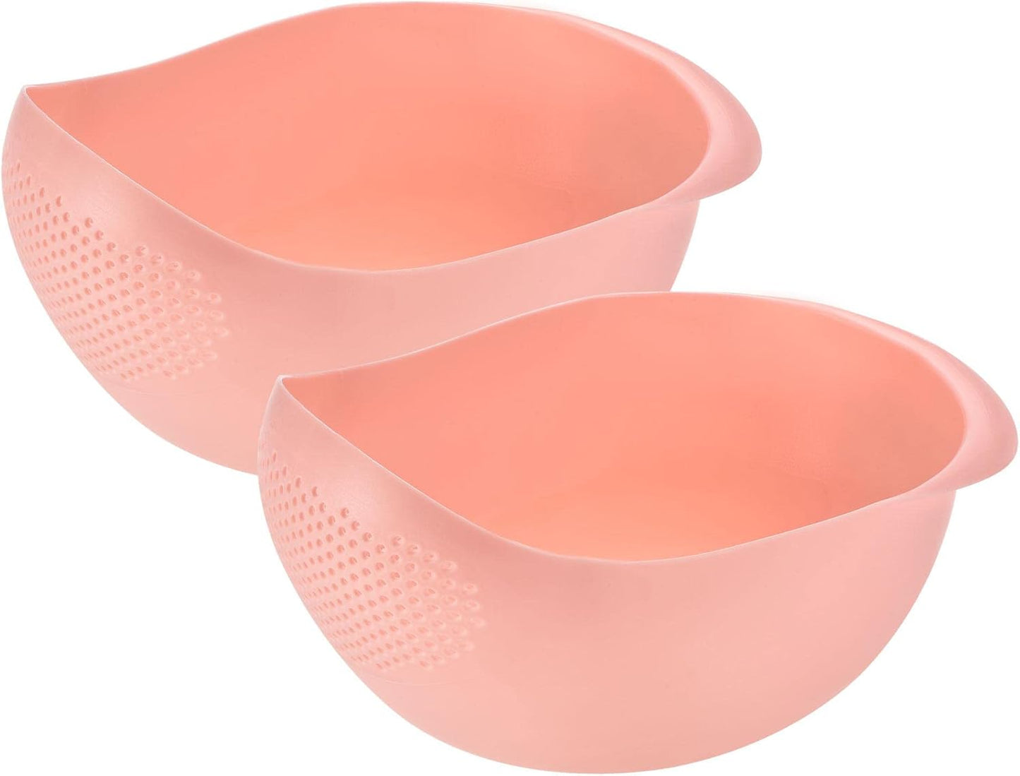 uxcell 2pcs Rice Washing Filter Strainer Basket, Pink, for Home Kitchen Cleaning Tools