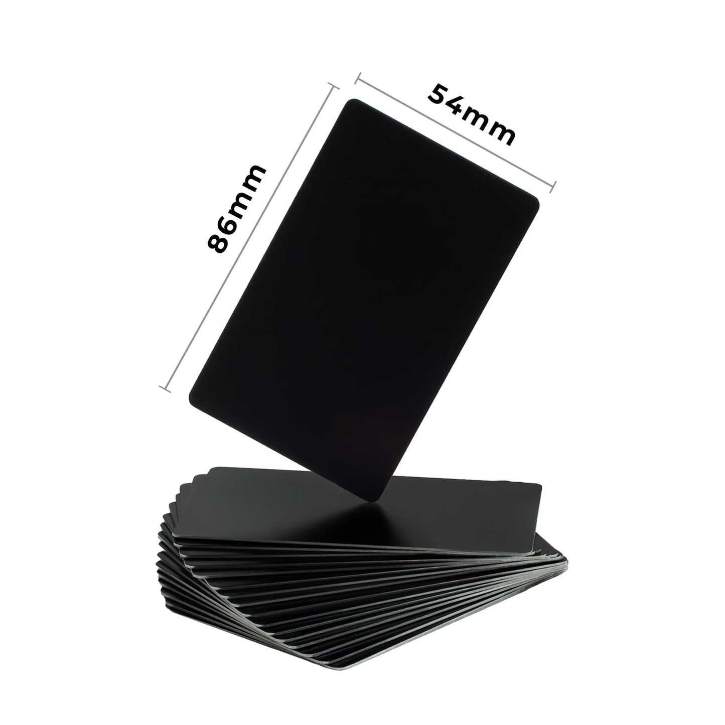 0.8mm Blanks Metal Business Card for Laser Engraving, Premium Aluminum Sheet Multipurpose DIY Gift Metal Cards Black 86 X 54 mm, 26pcs (26)