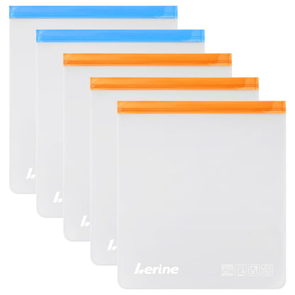 Lerine Reusable 2 Gallon Freezer Bags Dishwasher Safe, Reusable Freezer Bags 2 Gallon 13"x15.6", Leakproof BPA Free Food Storage Bags for Marinate Meats, Vegetables (Multicolor, 2Gallon)