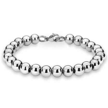 Jewelry Kingdom 1 Bracelet for Women and Men, Beaded Chain Stainless Steel, Handmade Jewelry (Thick of 6MM and Length of 9")