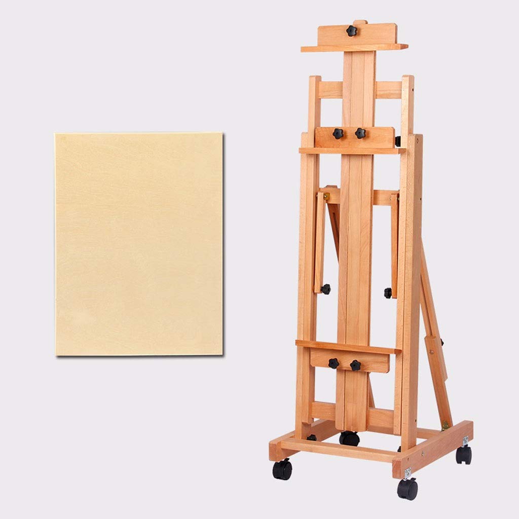 ERoomQ Tripod Artist Easel, Large Beech Multifunction Profession Studio Easel Indoor Canvas Ad Display Stand with 4K Board (Wood)