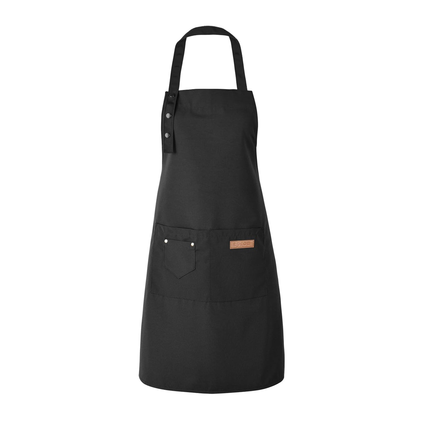 Tosewever Art Aprons for Women Painting Pottery Baking, Mens Buckle Straps Kitchen Apron with Pockets for Chef Cooking (Black)