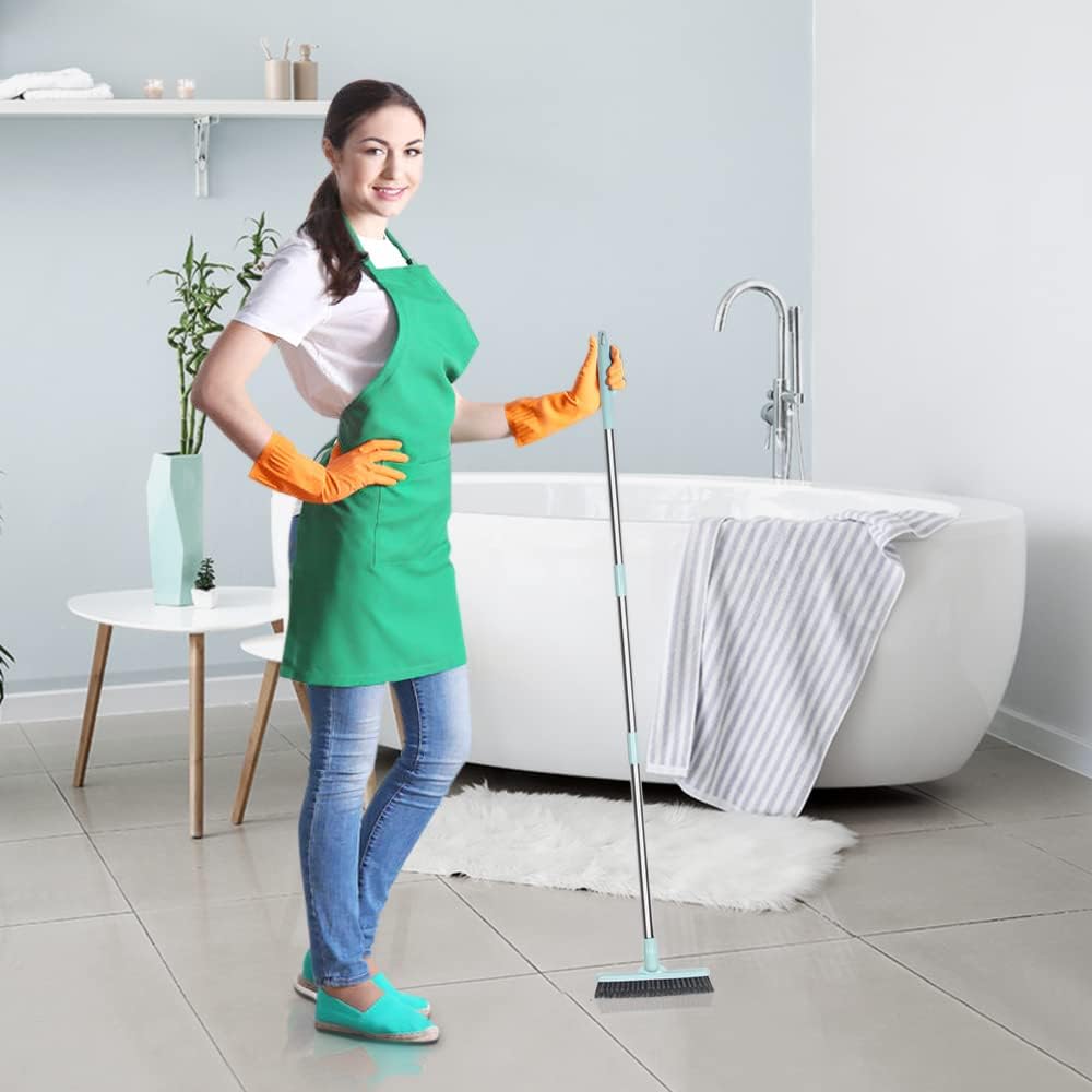 Affogato Floor Scrub Brush, Bathroom Long Handle Bathtub Push Broom, Shower Tile Grout Scrubber for Hard to Reach Areas