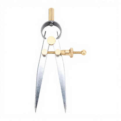YUEHISY Spring Wing Divider Caliper, 4in Drafting Compass with Leather Creaser, Adjustable Lockable Tool, for Geometry Craft Work