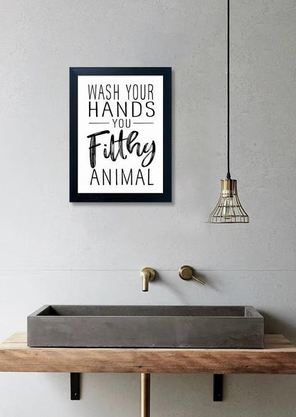 Regine Switzerland Bathroom Decor | Black and White Framed Art for Guest Toilets & Kids' Washrooms
