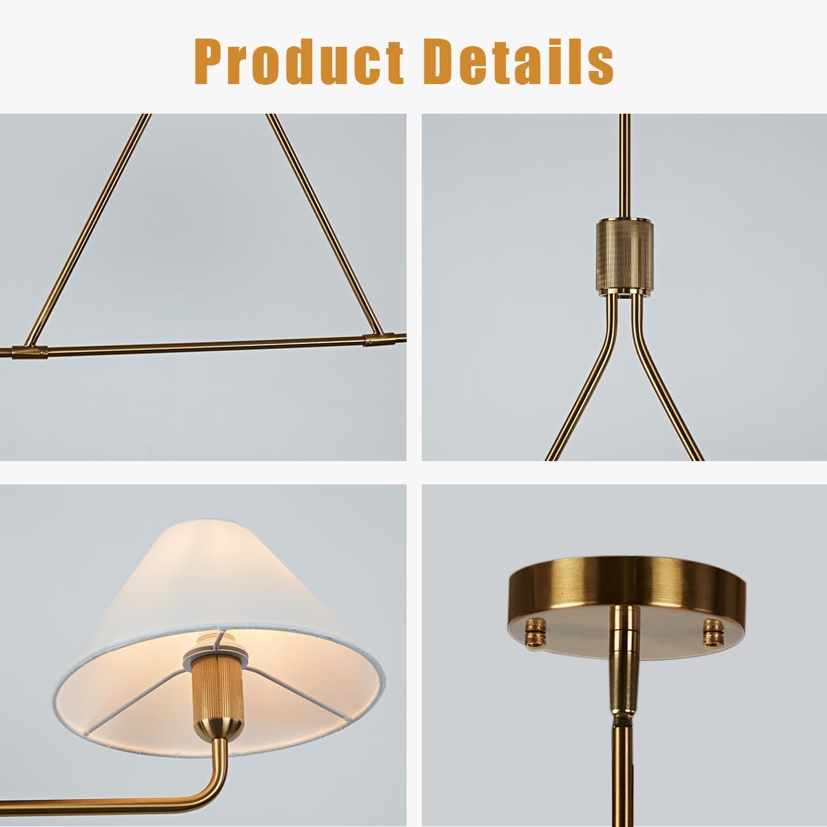 46 Inch Minimalist 2-Light Linear Pendant Light, Modern Black Fixture with Linen Shades, Industrial-Style Hanging Ceiling Light for Dining Room, Living Room, Bedroom & Kitchen Island