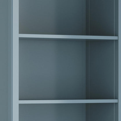 SIMPLIHOME Amherst Bookcase - 70 inch Tall 5-Shelf Solid Wood Bookshelf in French Blue, Transitional Storage for Living Room, Study Room or Office with Adjustable Shelves and Tapered Legs