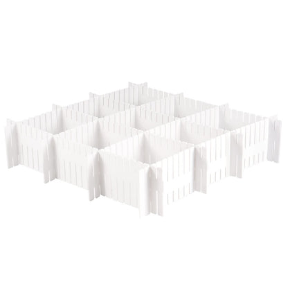 MUKCHAP 72-Piece DIY Grid Drawer Organizer - 12.6 Inch Adjustable Drawer Dividers for Sock, Underwear, Scarf - 36 White, 36 Pink