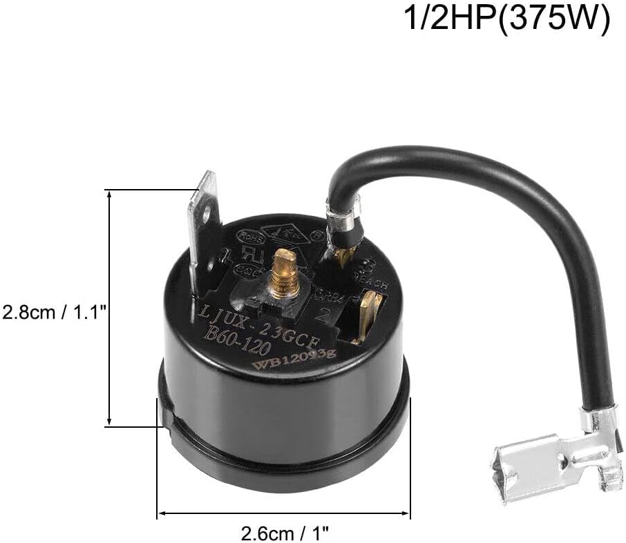 Replacement Part for Refrigerator Compressor Thermal Overload Protector 1/2HP 375W New