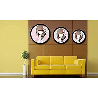 LEXPON Photo Frames,12inch Black Round Wall Home Photo Frame DIY Hanging Multi Picture Photo Frames Living Room Photo Wooden Picture Frame Wall Decorations