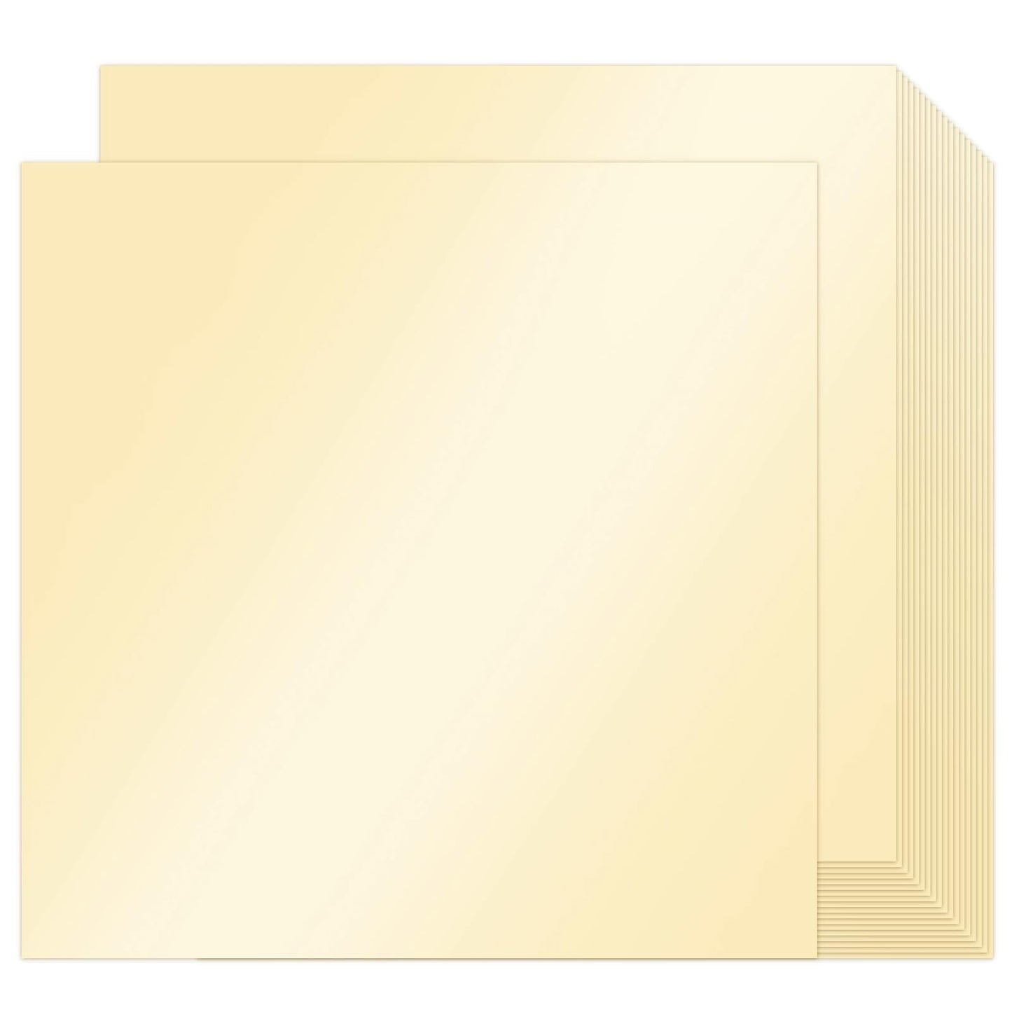 Cream Shimmer Cardstock 12x12, Goefun Shimmer Card Stock for Printer Metallic Paper 65 lb Light Gold Cardstock Pearl Paper for Invitation and DIY Cards, 100 Pack