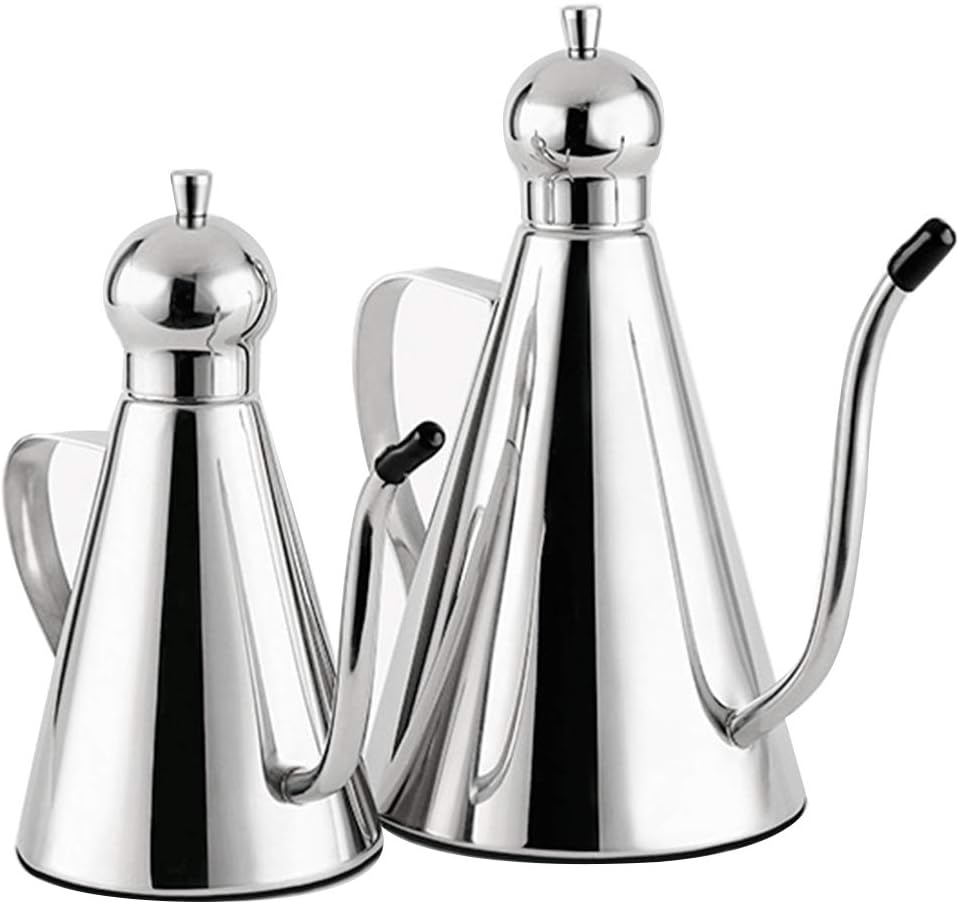 Stainless Steel Olive Oil Dispenser Bottle - Leakproof Oil Pot, Kitchen Storage Container (350ml)