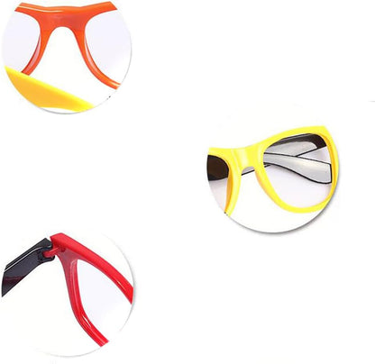 Fodattm Set of 6 Kids Candy Colour Glasses Frame Without Lenses, Nerdy Retro Party Supplies (Colour Random)
