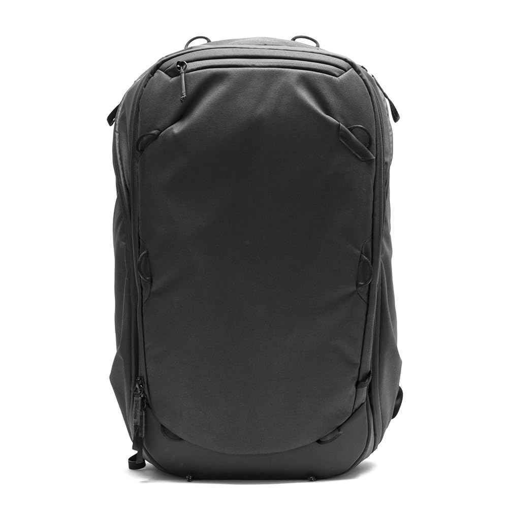 Peak Design Travel Backpack 45L, Black, Expandable 35-45L Design, Rear and Top Access, Weatherproof Shell, Laptop Sleeve, Ideal for Travel or Everyday Carry, Versatile Backpack for Men and Women