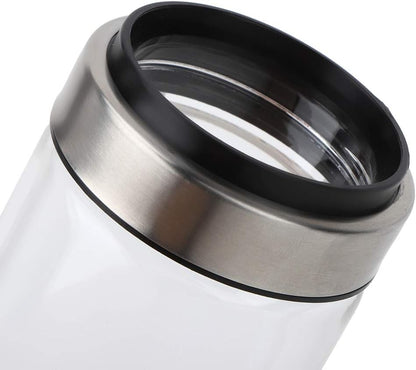 Glass Spice Jars, Transparent Seasoning Bottle Container with Visible Cover Spoon for Kitchen