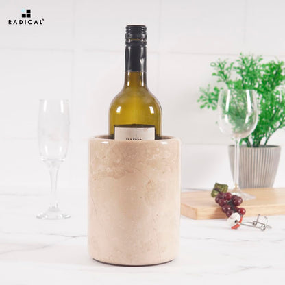 Radicaln Marble Wine Chiller For Bottles 6.5" Inch Verona 750ml Wine Bottle Cooler and Champagne Chiller for Party, Kitchen, Bar Cart Decor to Chill & Keep Bottles Cold with Unique Wine Lovers Gift