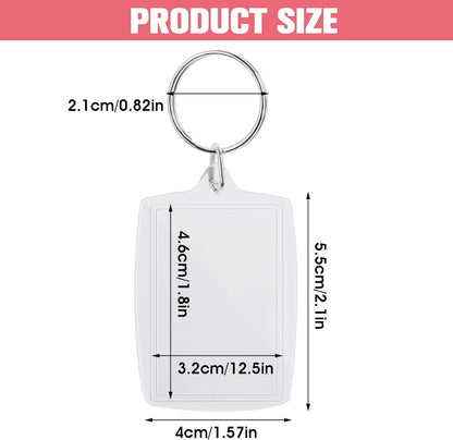 10PCS Double-Sided Acrylic Keychains: Blank Photo Keyrings, Split Ring, Clear DIY Craft Picture Holder for Family &
