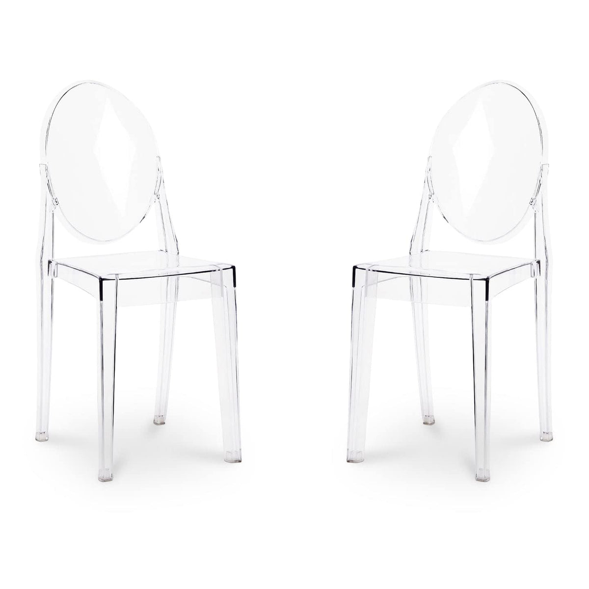 Aron Living 18.5" Mid-Century Plastic Crystal Dining Chairs in Clear (Set of 2)