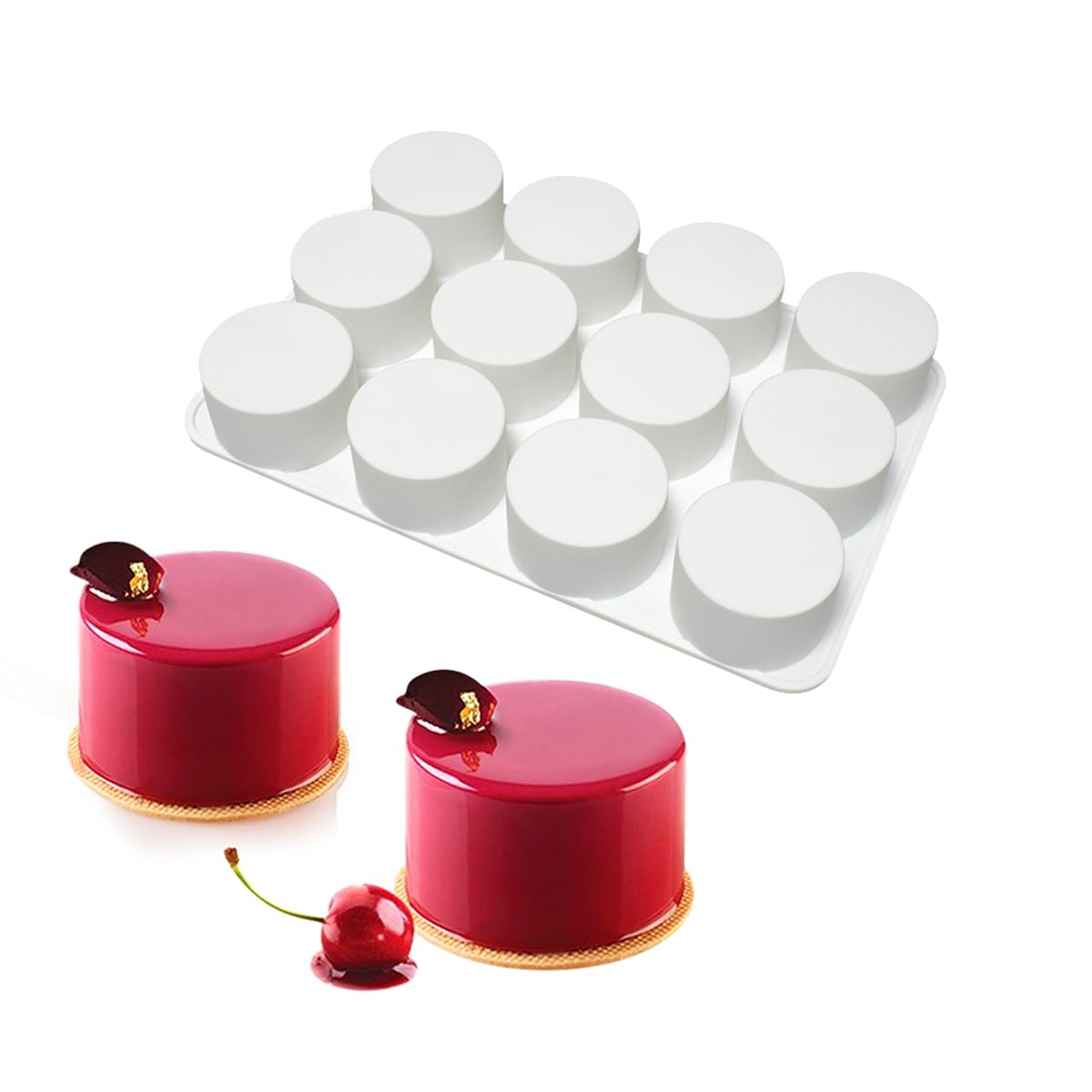 Cylinder Silicone Soap Mold Round Silicone Molds for Handmade Soap Making, Lotion Bars, Chocolate, Cake Mold (A_ Cylinder)