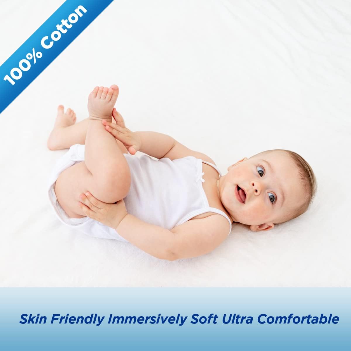 Waterproof Mattress Pad Protector, 100% Organic Cotton, Hypoallergenic, Breathable Deep Pocket Cover