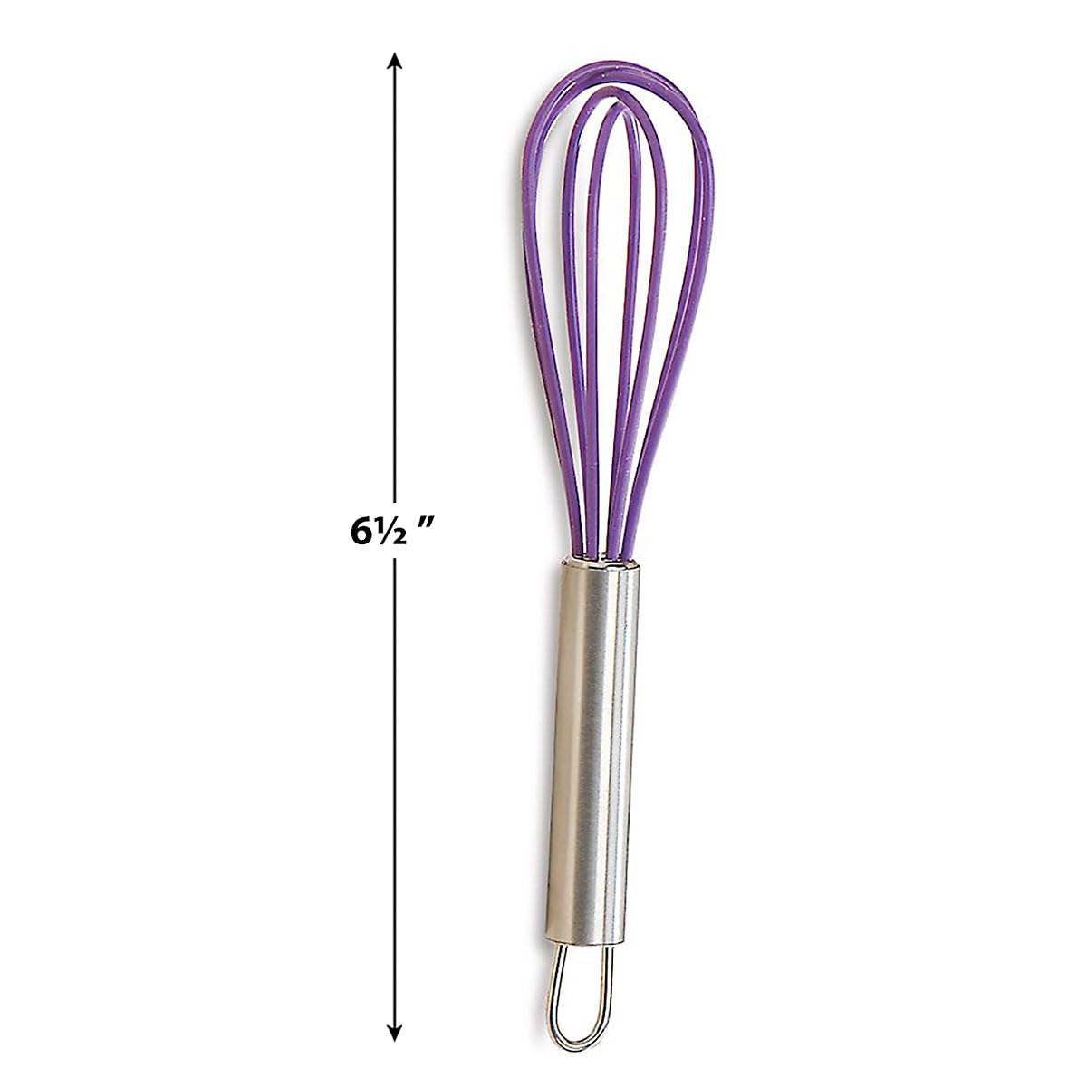 Lillian Vernon Colorful Mini Silicone Whisks Set – 5-Piece Rainbow Kitchen Utensils for Cooking, Baking, Egg Beating & Mixing, 6.5 Inch Small Non Stick Stainless Steel Wire Beaters, Dishwasher Safe