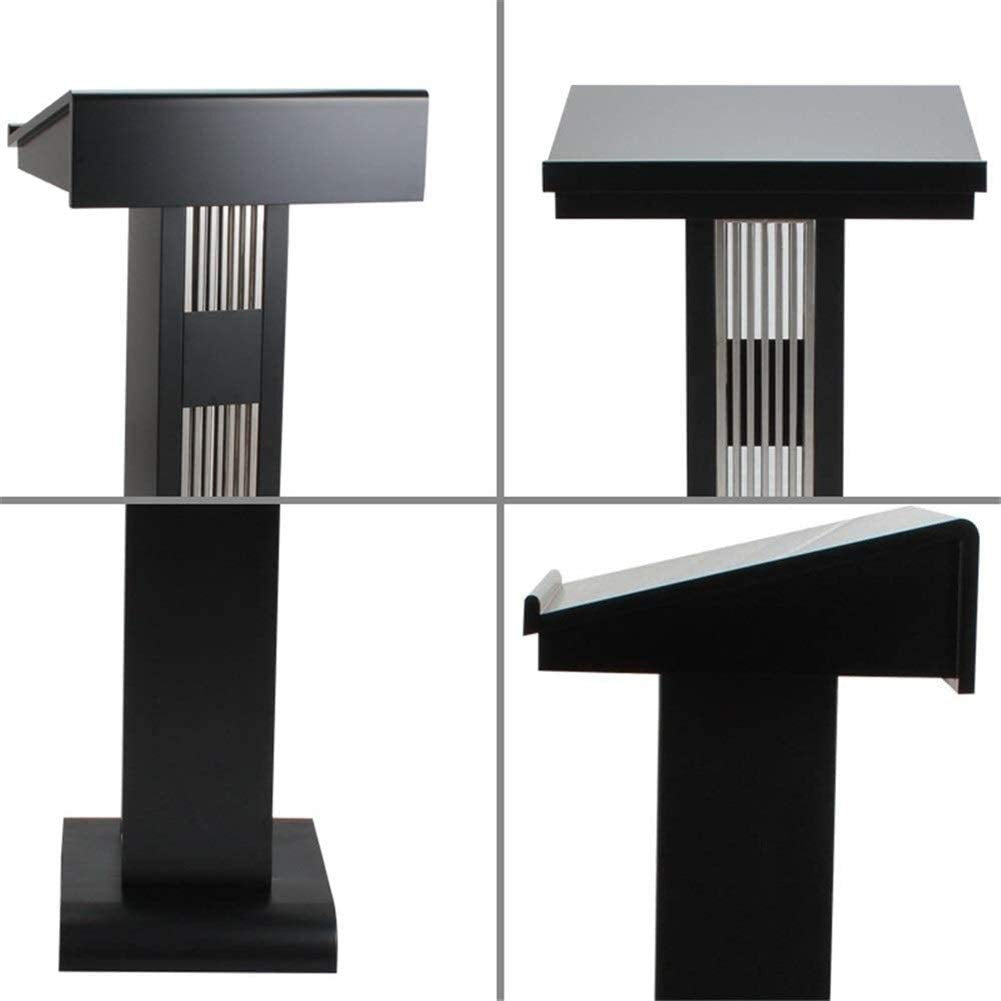 LaseVe Lectern Podium Stand, Floor Lectern Lecture Platform Speaking Simple Modern Hosting Stage Welcome Table Reception Desk Office Supplies Black