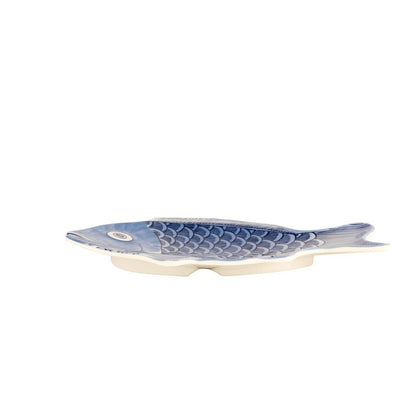 G.E.T. 370-10-BL Blue 10 Fish Shape Serving Platter, Break Resistant Dishwasher Safe Melamine Plastic, Creative Table Collection (Pack of 12)