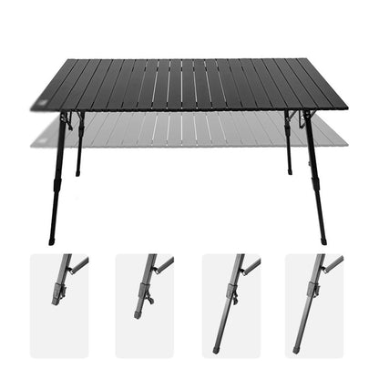 HYUIO Outdoor Egg Roll Table Folding Table and Chair Aluminum Alloy Table Picnic Table Barbecue Camping Table