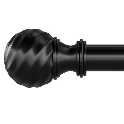 Curtain Rod for Sliding Glass Door, 34-93 Inch Adjustable 1 Inch Heavy Duty Drapery Rod, Window Treatment Rod for Bedroom, Living Room and Indoor Outdoor Use, Matte Black