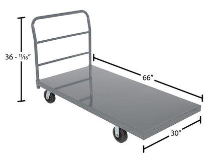 Vestil ECSPT-3060 Steel Smooth Deck Platform Truck 30 in. x 60 in. 2000 Lb. Capacity Gray