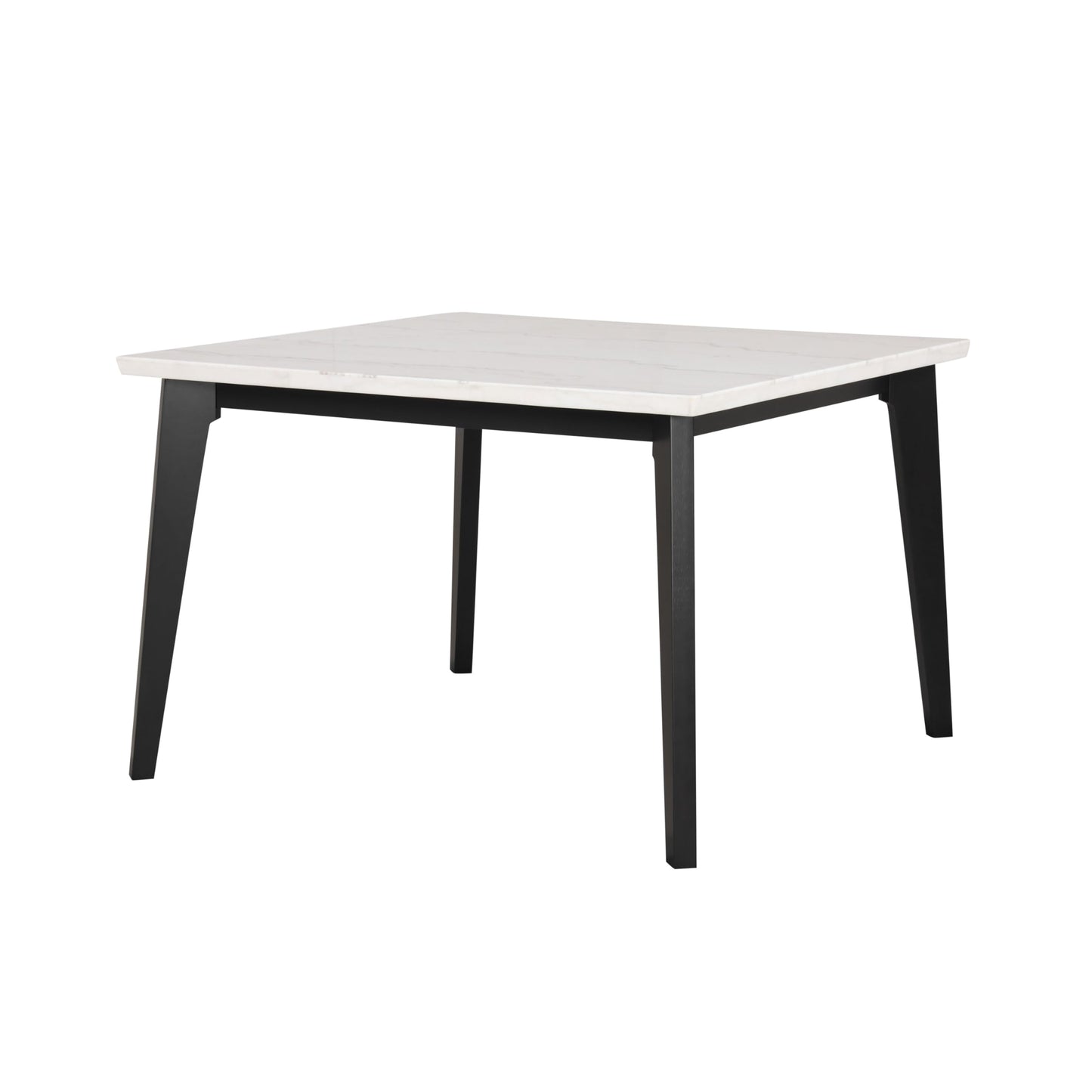 Furniture of America Isolde Contemporary 54-inch Marble Top Square Counter Height Dining Table with Tapered Legs, Easy Assembly for Home Kitchen, Living Room, Dinettes, Black and White