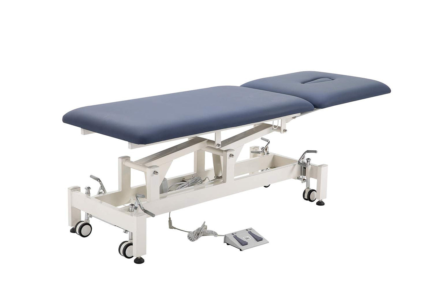homeLyD Physical Therapy Table Hi-Lo Adjustable 2 Section PT Treatment Table,Ultra Comfortable Foot Control Facial Salon SPA Bed for Massage and Acupuncture (Blue)