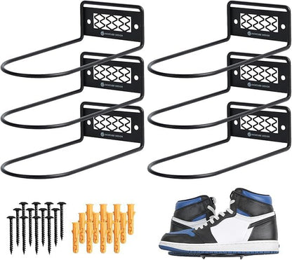 Set 6 -MK1068A J JACKCUBE DESIGN Black Metal Floating Shoe Display Shelves for Wall Mount, of Sneaker Showcase