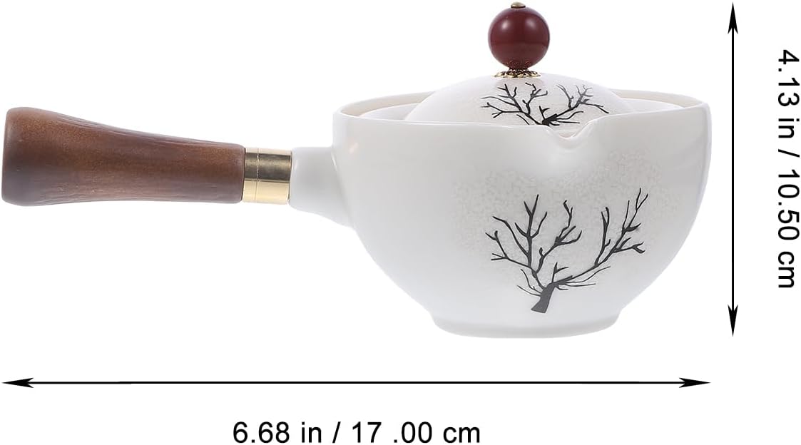 HEMOTON Tea Maker - Ceramic Side Handle Jug for Turkish Household Tool Set, Mini Insulated Tea Kettle