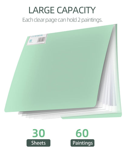 SXhyf A3 Diamond Painting Storage Book for 60 Diamond Painting Pics, Diamond Painting Accessories with 30 Pages Clear Sheet Protectors, Presentation Portfolio Folder for Artwork, 16.5x12.1in